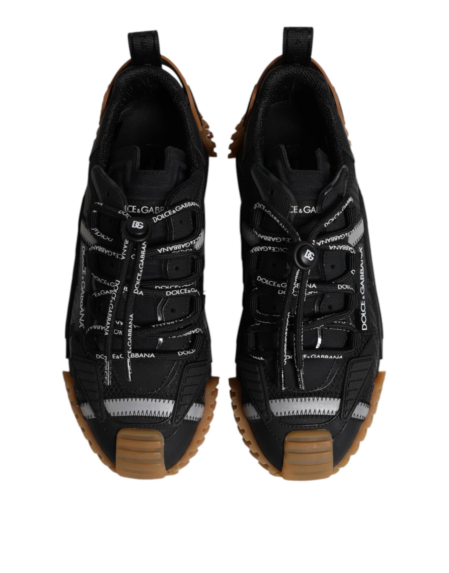 Dolce & Gabbana Black Logo Lace Up Low Top NS1 Sneakers Shoes