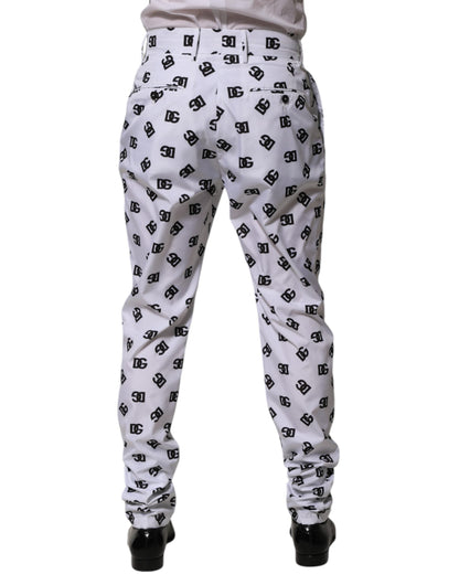 Dolce & Gabbana White Logo Cotton Skinny Denim Trouser Pants