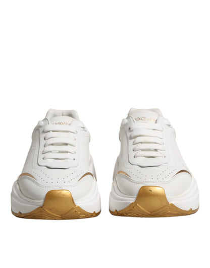 Dolce & Gabbana White Gold Daymaster Low Top Sneakers Shoes