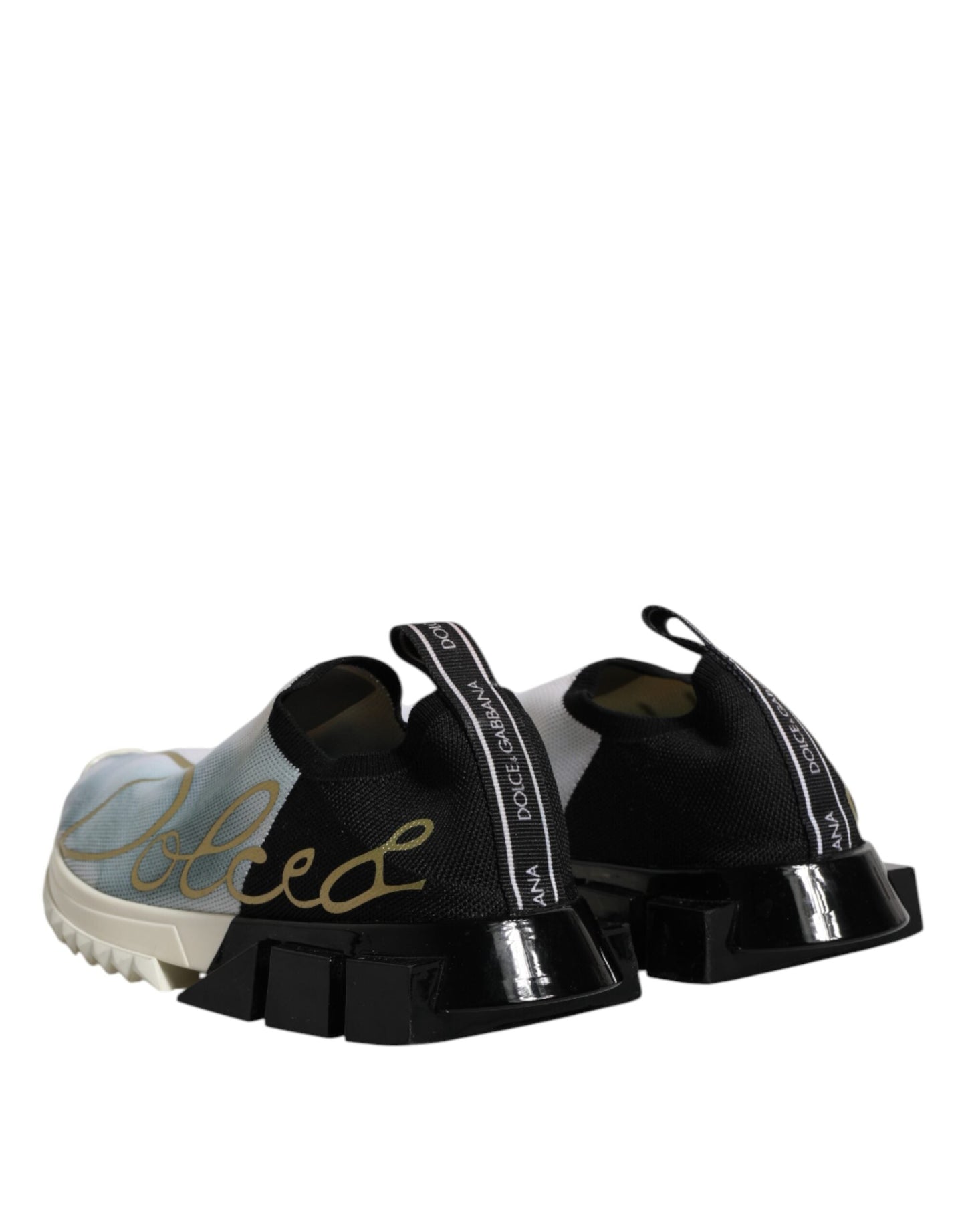 Dolce & Gabbana White Black Low Top Sorrento Sneakers Shoes