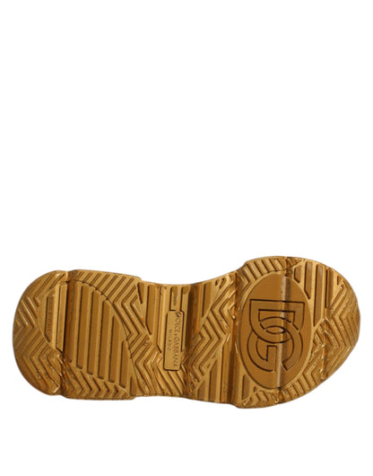 Dolce & Gabbana White Gold Daymaster Low Top Sneakers Shoes