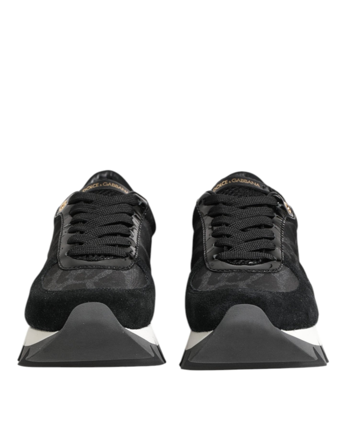 Dolce & Gabbana Black Gray Leopard Low Top Sneakers Shoes