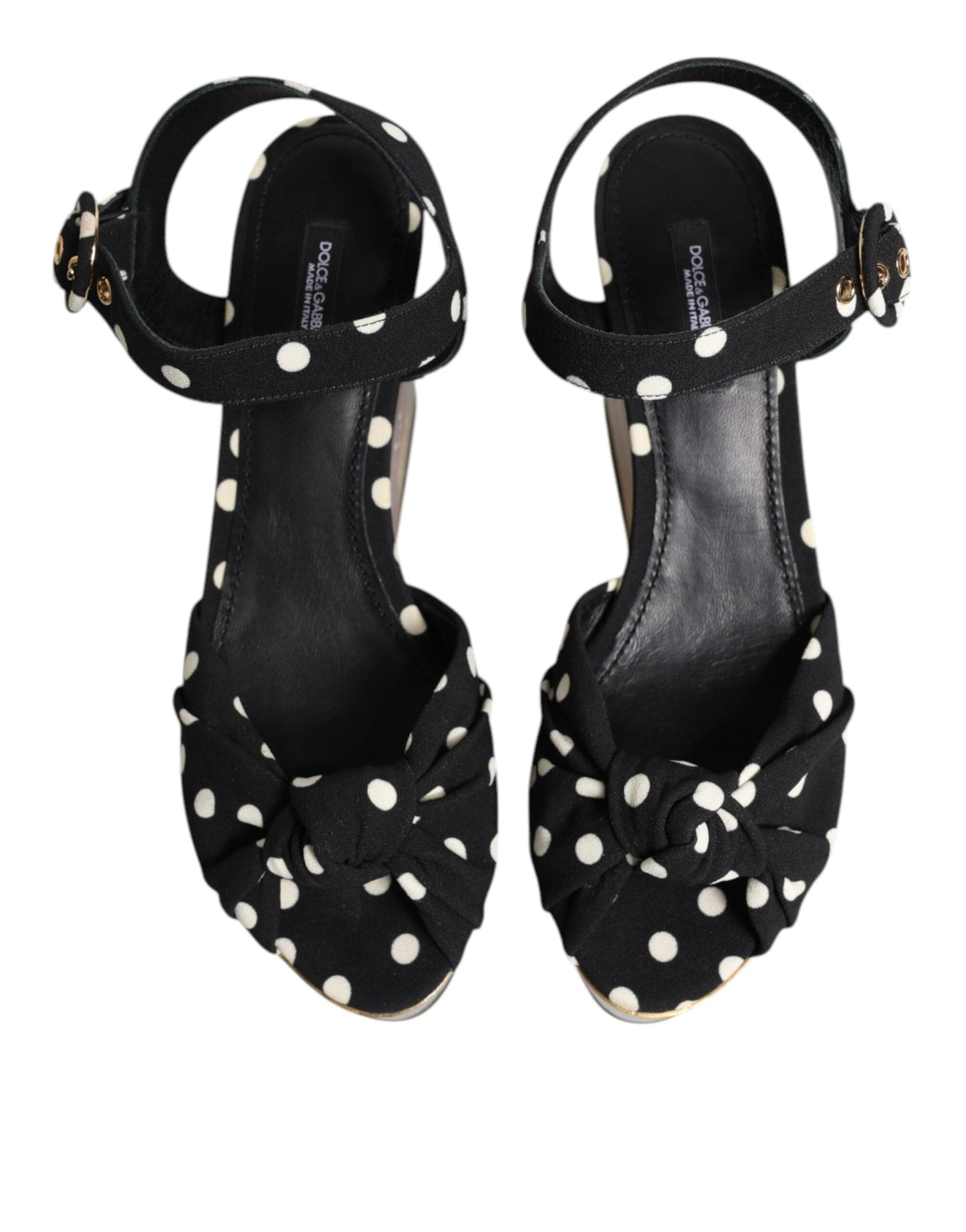 Dolce & Gabbana Multicolor Fish Polka Dot Wedge Sandals Shoes
