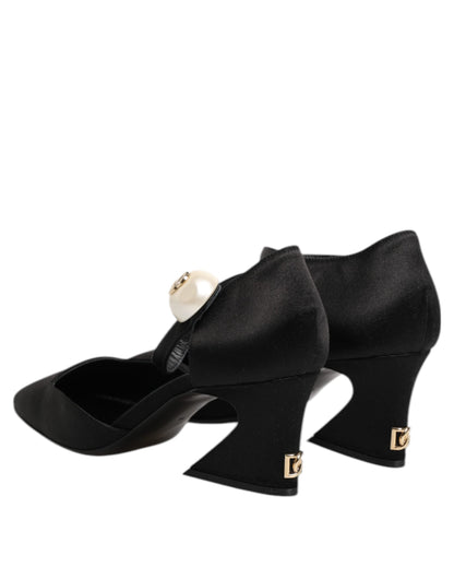 Dolce & Gabbana Black Leather Logo Ankle Strap Sandals Shoes