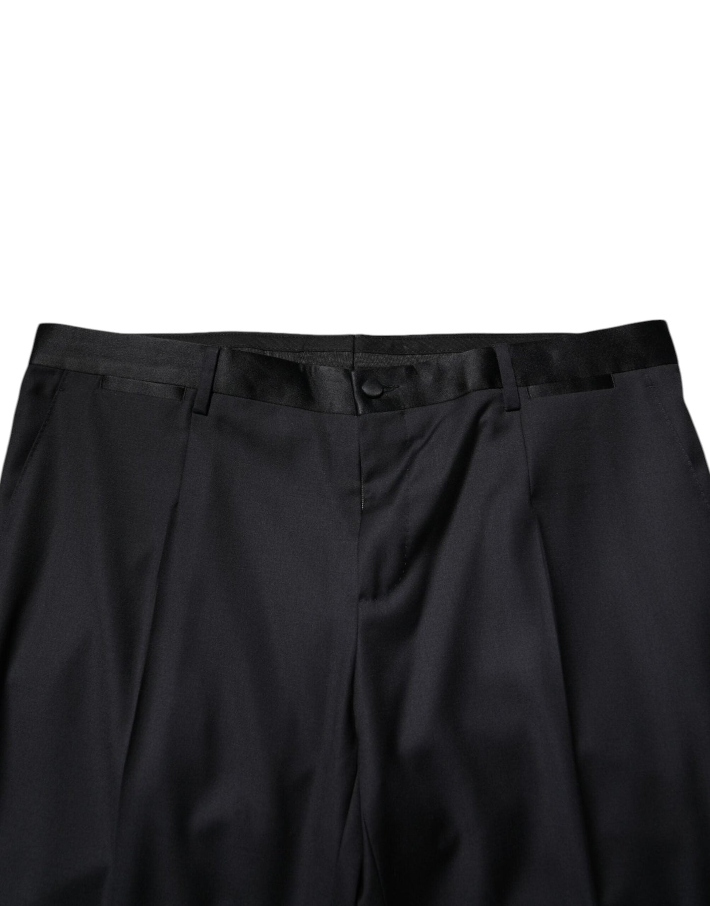 Dolce & Gabbana Black Wool Men Formal Dress Trouser Pants