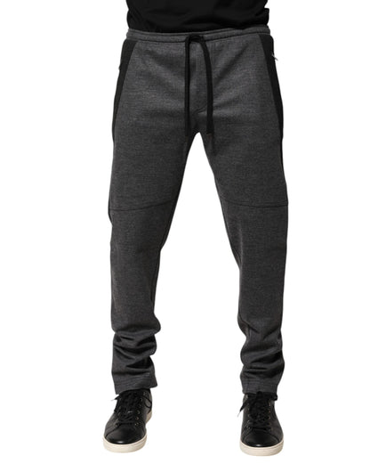 Dolce & Gabbana Gray Black Wool Blend Jogger Sweatpants  Pants