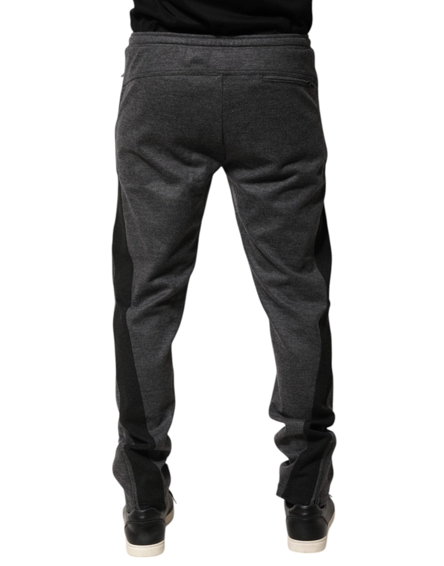 Dolce & Gabbana Gray Black Wool Blend Jogger Sweatpants  Pants