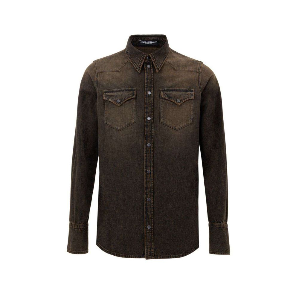 Dolce & Gabbana Brown Cotton Denim