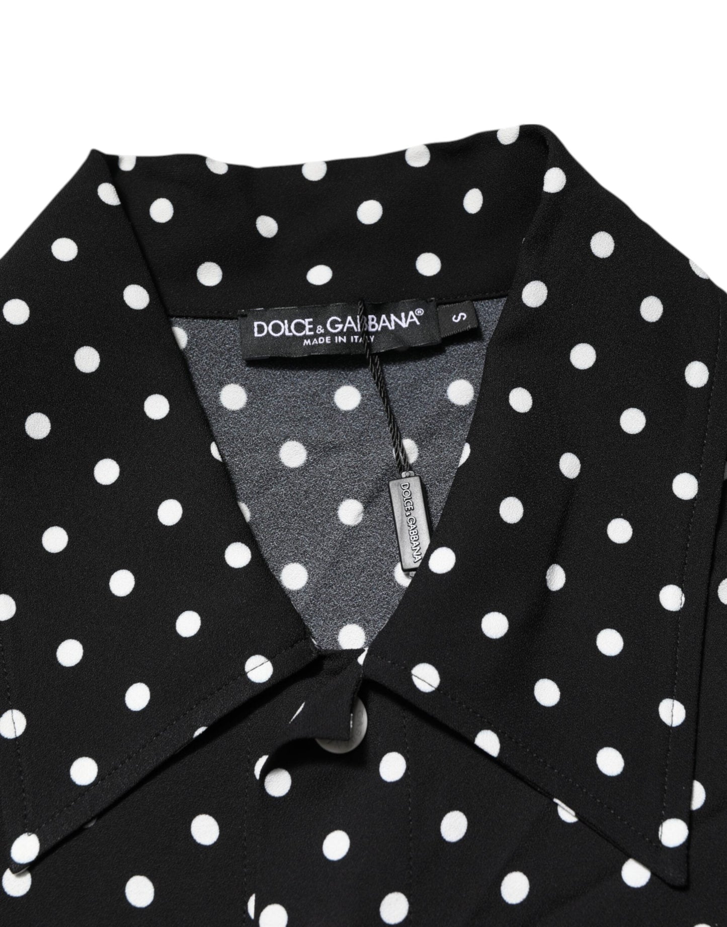 Dolce & Gabbana Black Polka Dot Short Sleeves Collared Polo T-shirt