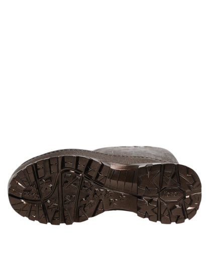 Dolce & Gabbana Metallic Bronze Pull On Rain Boots Shoes