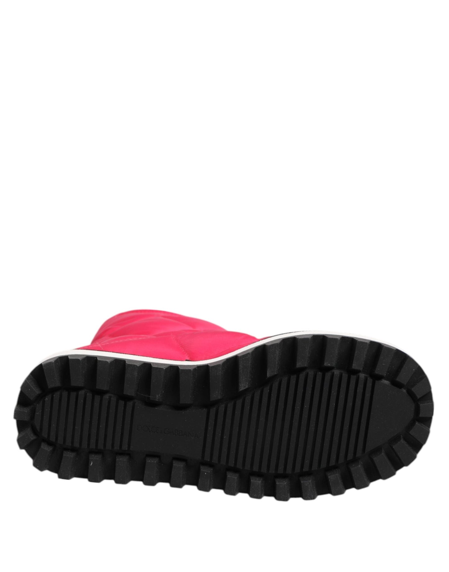 Dolce & Gabbana Pink White Viscose Padded Mid Calf Boots Shoes