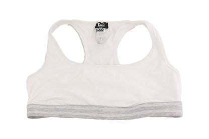 Dolce & Gabbana White Cotton Sport Stretch Bra Underwear