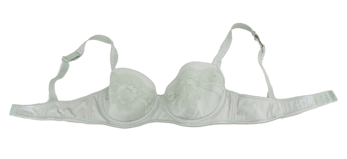 Dolce & Gabbana Green Balconcino Bra Floral Lace Underwear
