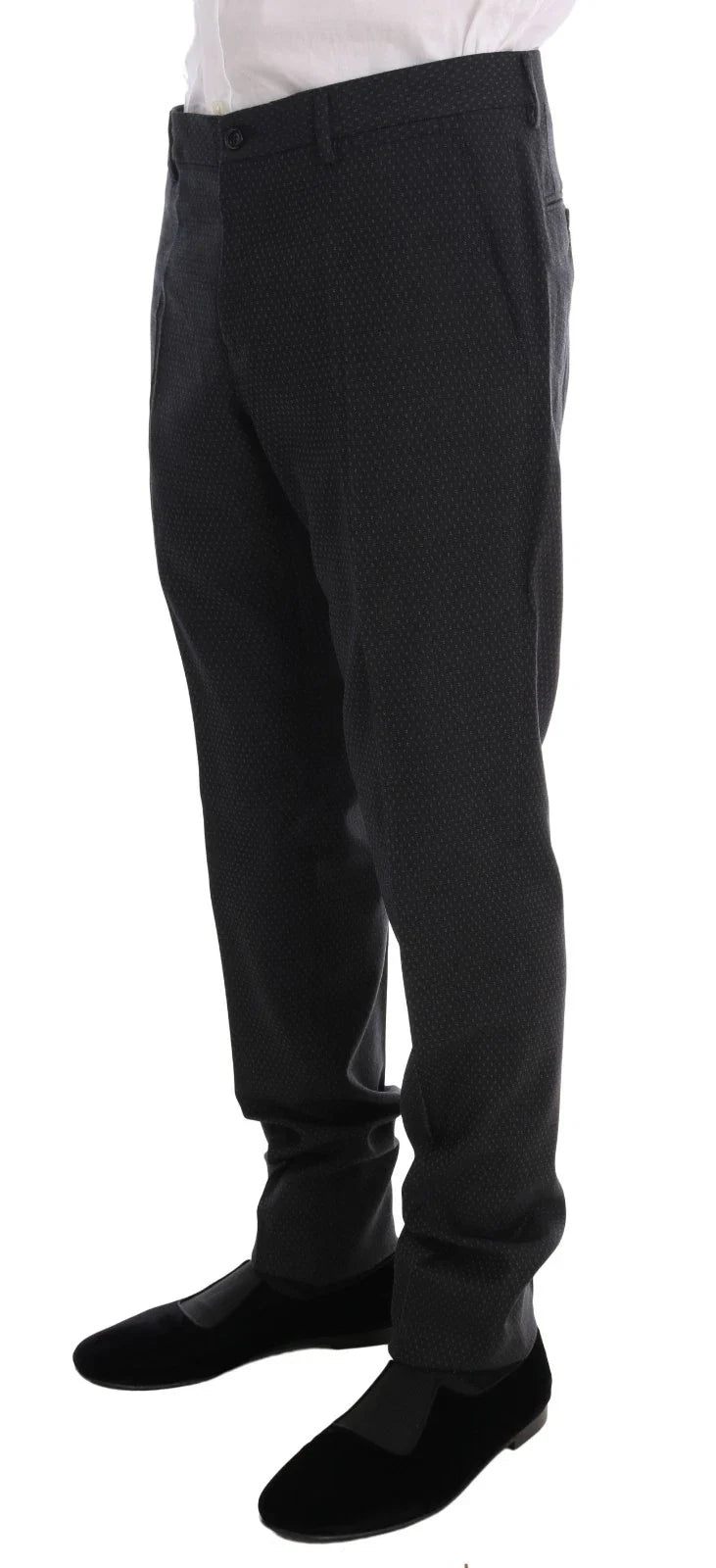 Dolce & Gabbana Gray Patterned Wool 3 Piece Slim Suit