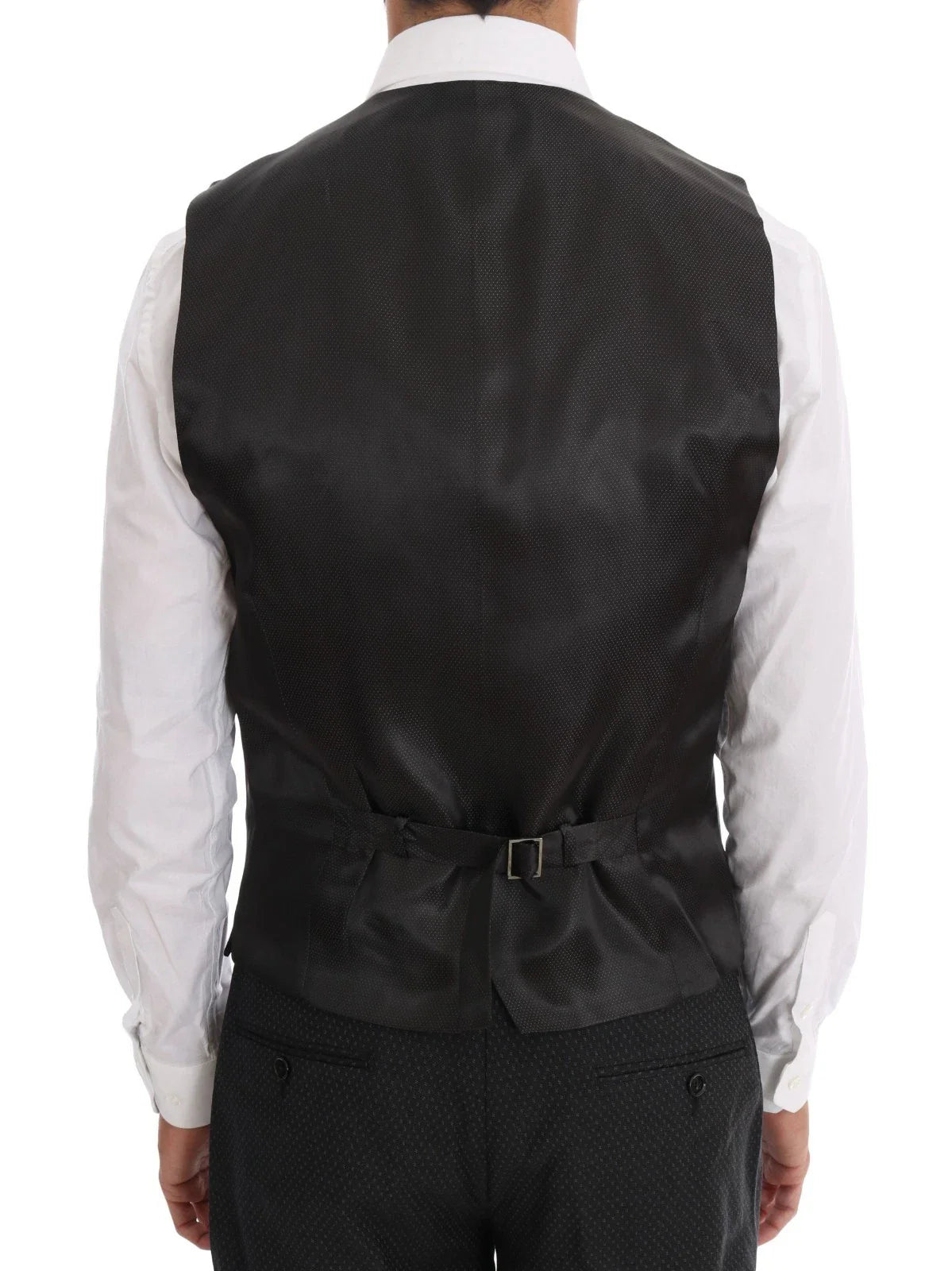 Dolce & Gabbana Gray Patterned Wool 3 Piece Slim Suit