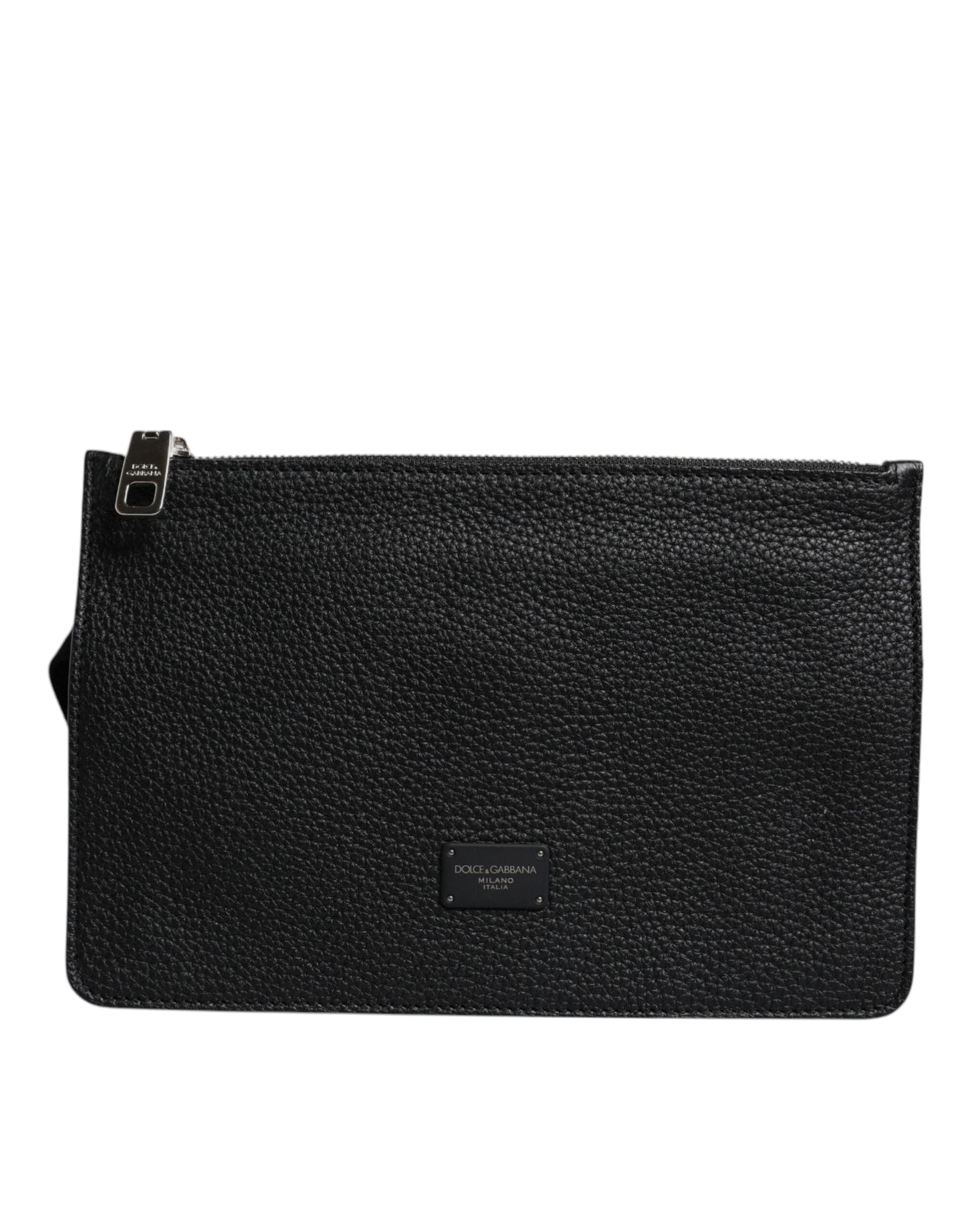 Dolce & Gabbana Black Leather Logo Embossed Waist Fanny Pack Bag