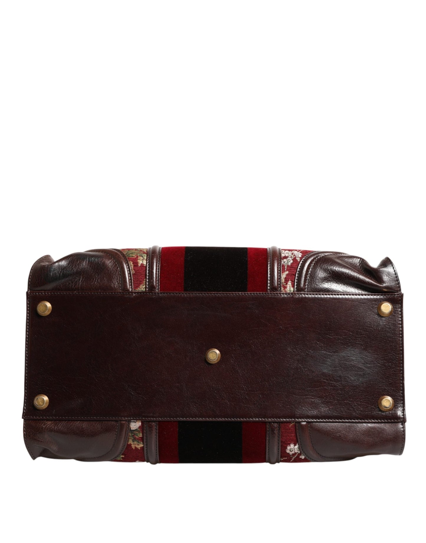 Dolce & Gabbana Multicolor Leather Jacquard Velvet Travel Duffle Bag