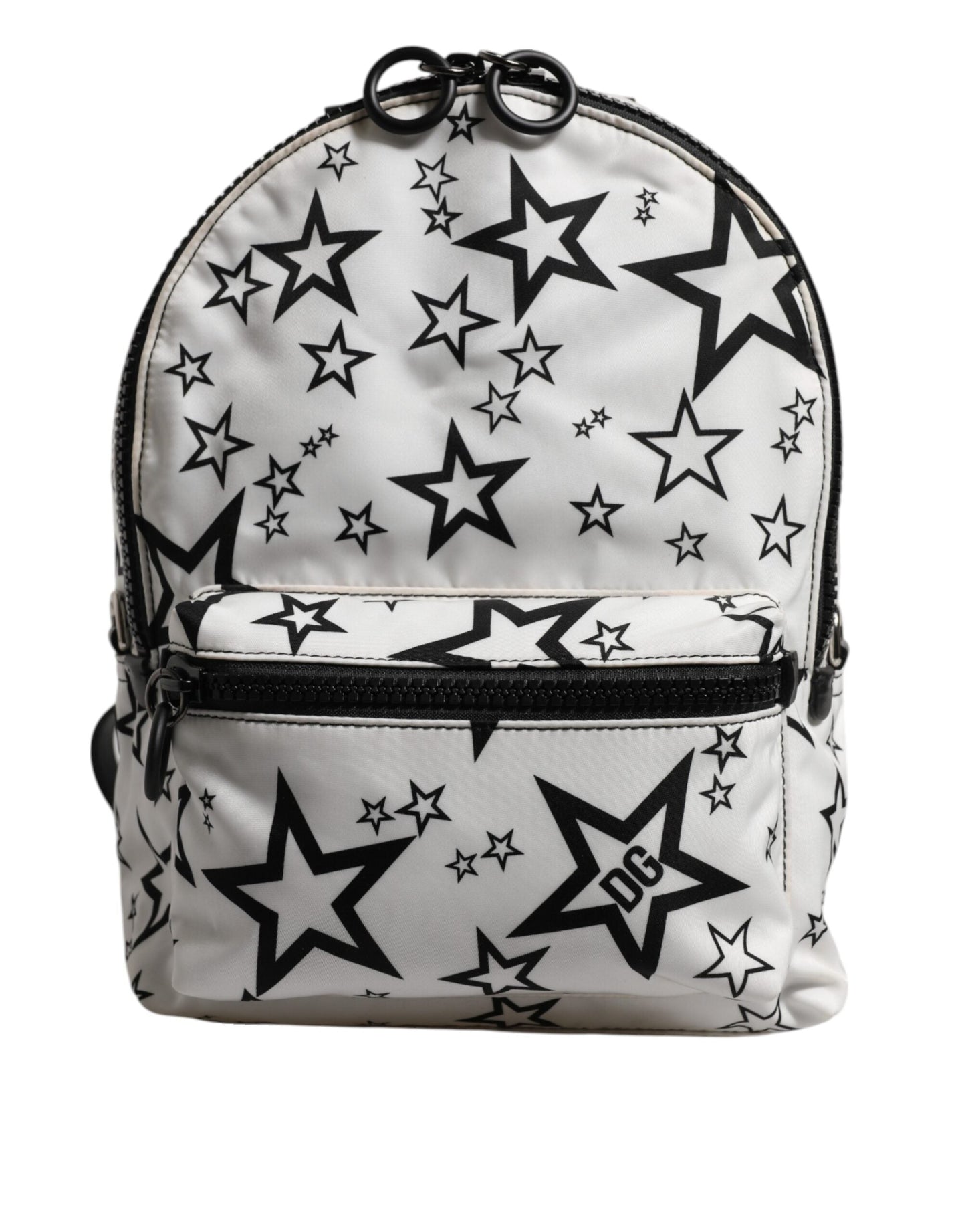 Dolce & Gabbana White DG Stars Print Nylon Travel Backpack Bag