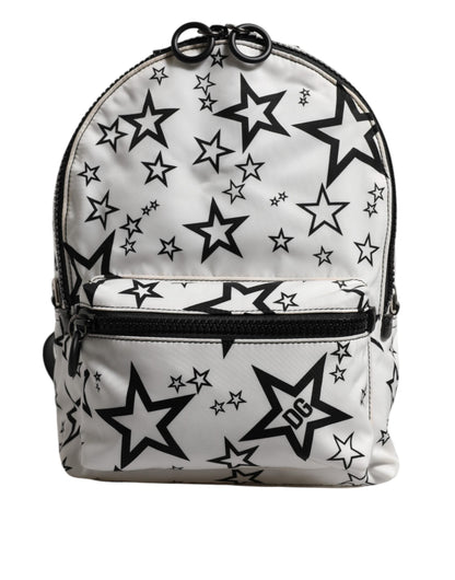 Dolce & Gabbana White DG Stars Print Nylon Travel Backpack Bag
