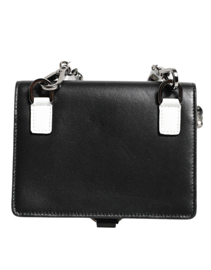 Dolce & Gabbana Black Leather Crystal Embellished Card Holder Wallet