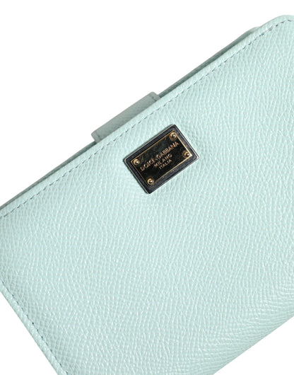Dolce & Gabbana Mint Green Leather Bifold Continental Clutch Wallet
