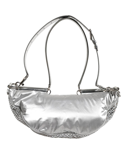 Dolce & Gabbana Silver Crystal-Embellished Belt Strap Bag
