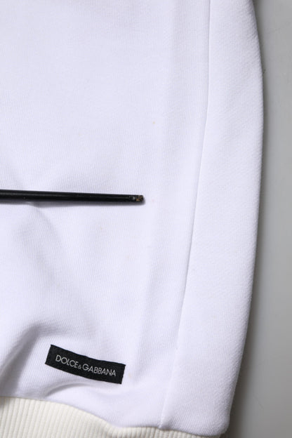 Dolce & Gabbana White Sacred Heart Hooded Sweatshirt Sweater