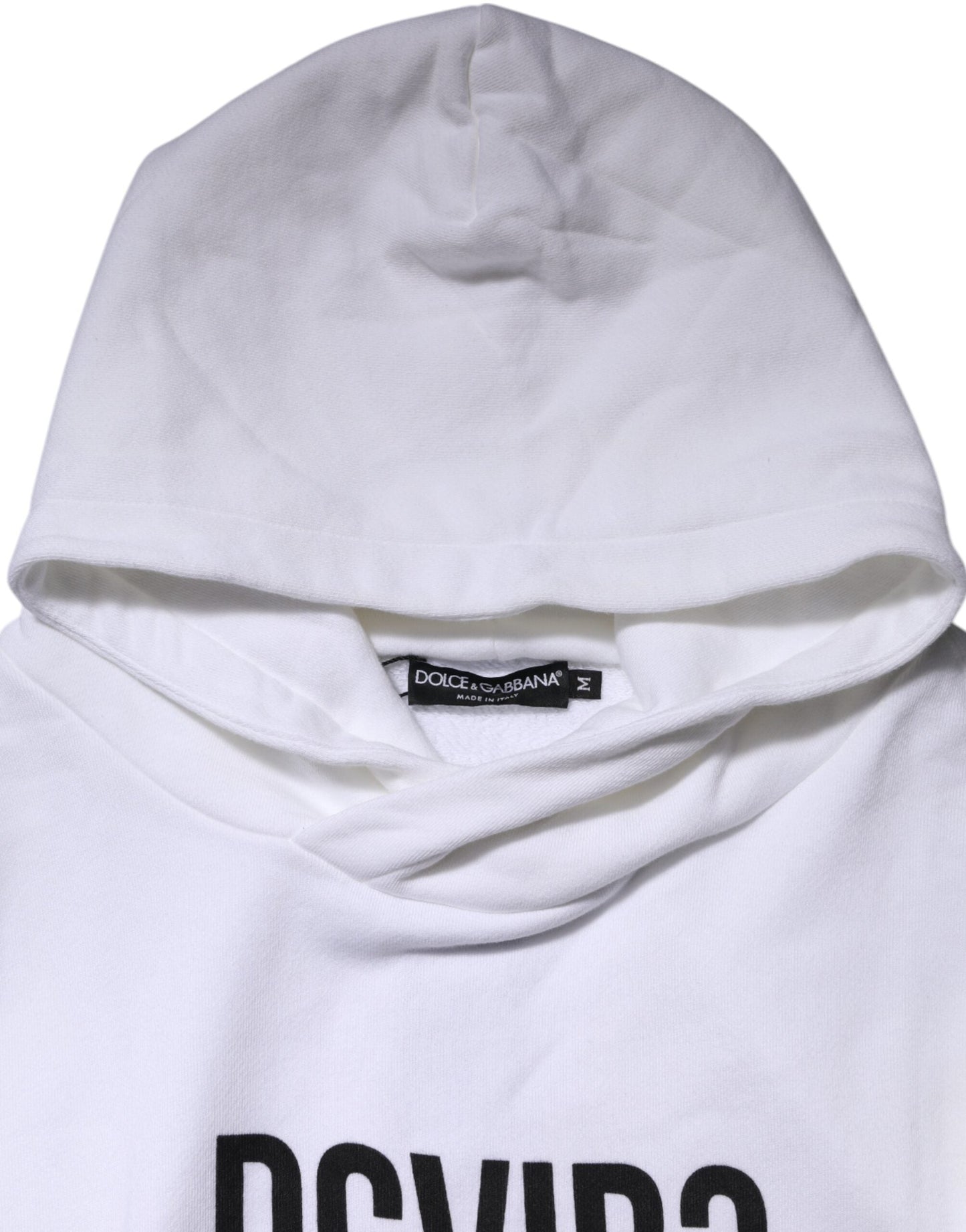 Dolce & Gabbana White DG Vib3 Hooded Men Sweatshirt Sweater