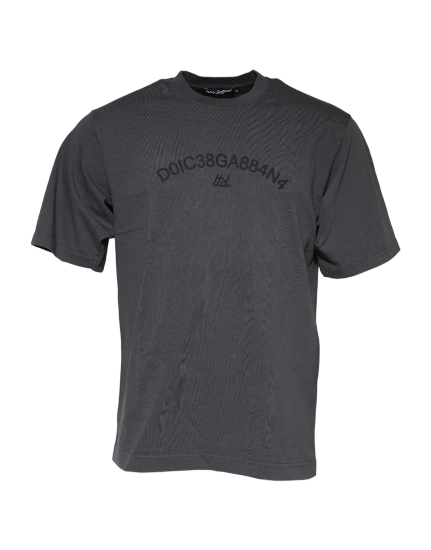 Dolce & Gabbana Gray Logo Graphic Cotton Crew Neck T-shirt