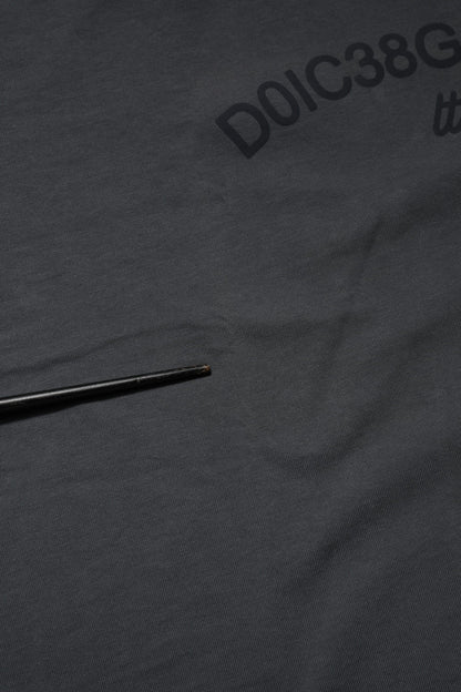 Dolce & Gabbana Gray Logo Graphic Cotton Crew Neck T-shirt