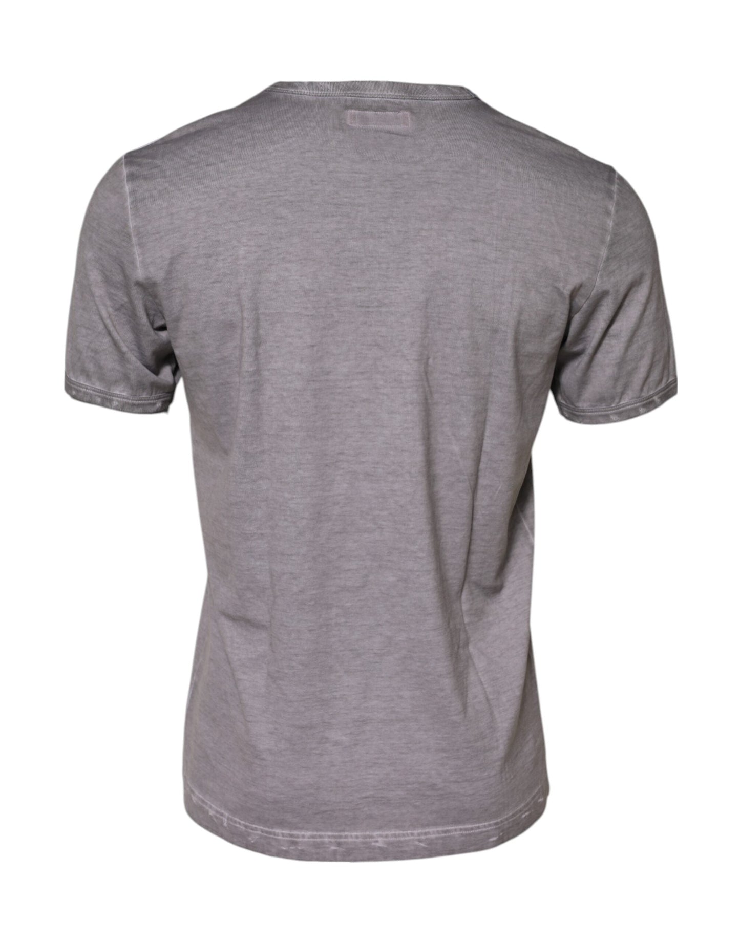 Dolce & Gabbana Gray Graphic Print Cotton Crew Neck T-shirt