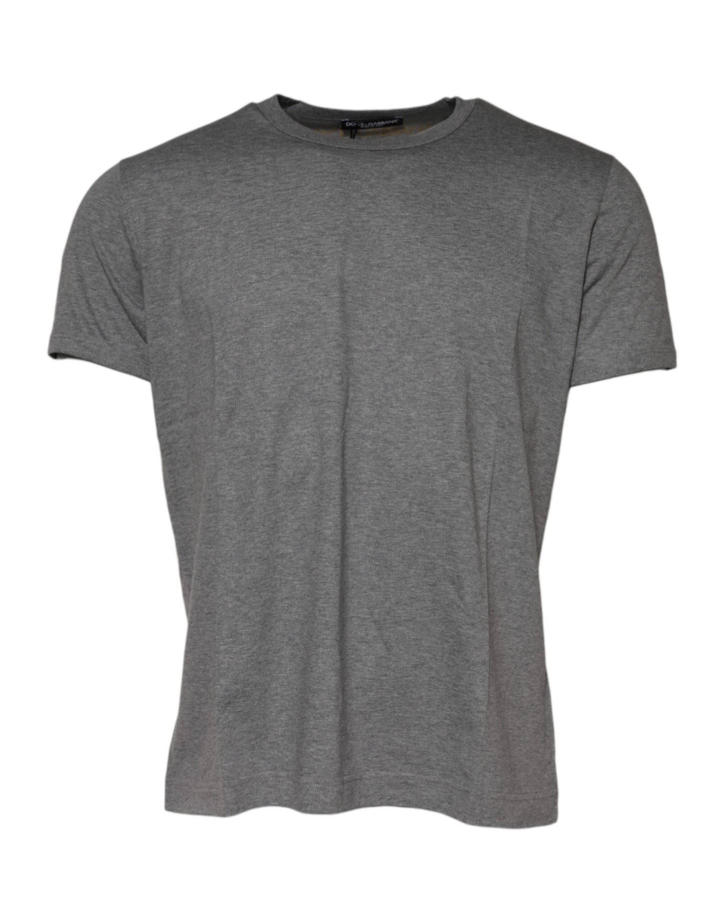 Dolce & Gabbana Gray Cotton Crew Neck Short Sleeves T-shirt