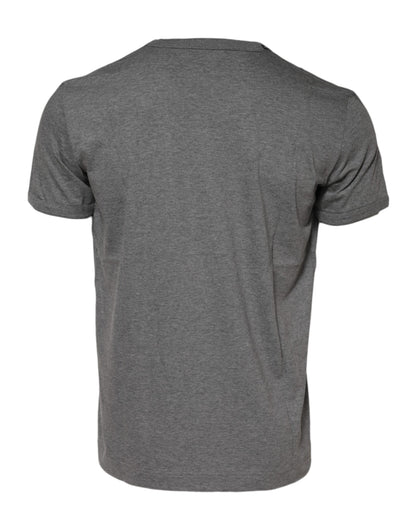 Dolce & Gabbana Gray Cotton Crew Neck Short Sleeves T-shirt