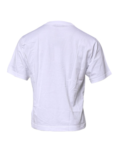 Dolce & Gabbana White Logo Crew Neck Short Sleeves T-shirt
