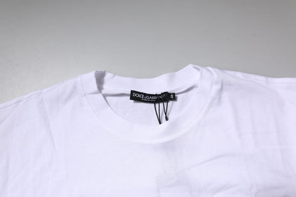 Dolce & Gabbana White Logo Crew Neck Short Sleeves T-shirt