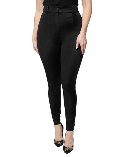 Dolce & Gabbana Black Nylon Leggings Stretch Pants