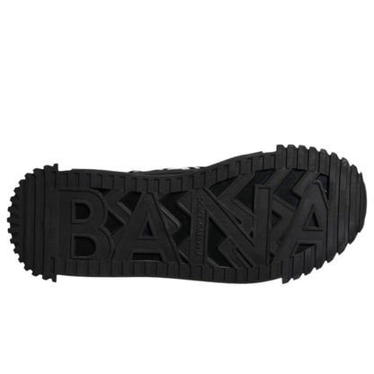 Dolce & Gabbana Black Logo Lace Up Low Top NS1 Sneakers
