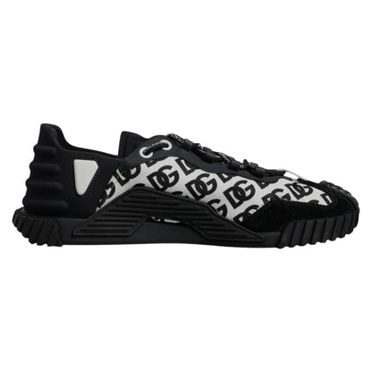 Dolce & Gabbana Black Logo Lace Up Low Top NS1 Sneakers