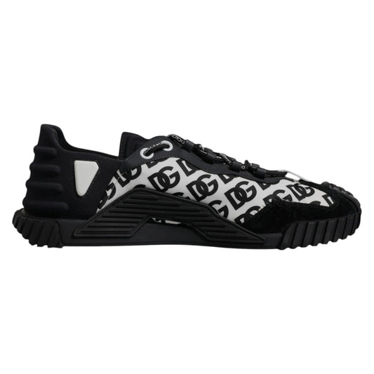 Dolce & Gabbana Black Logo Lace Up Low Top NS1 Sneakers
