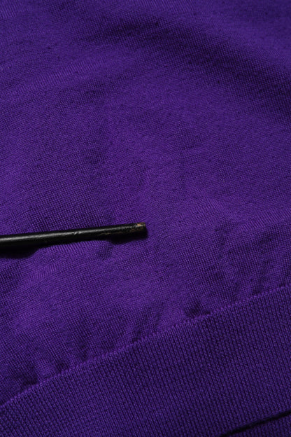 Dolce & Gabbana Purple Wool Knit V-neck Cardigan Sweater