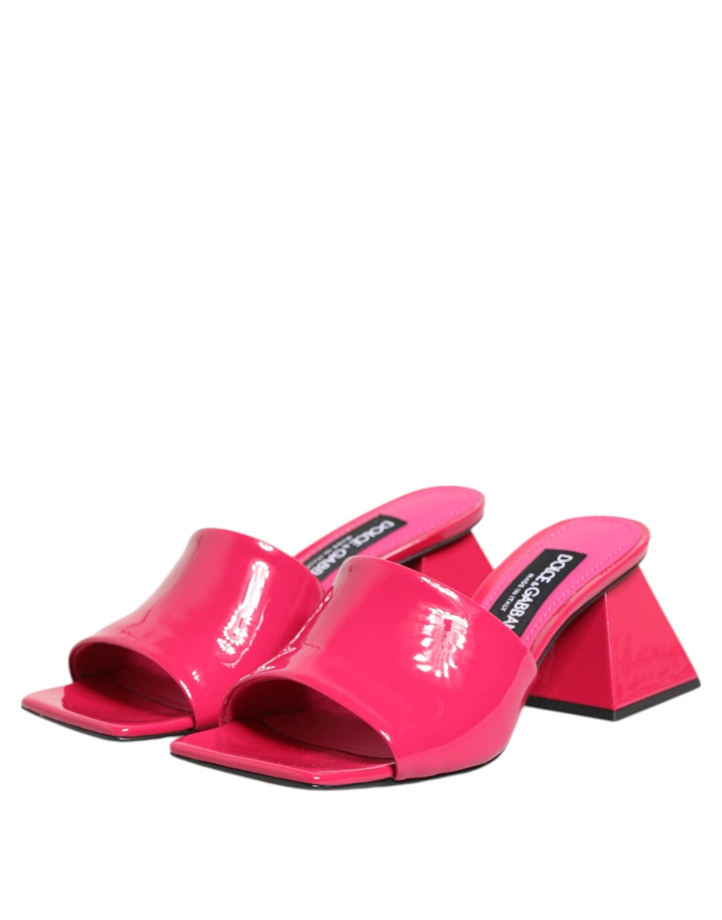 Dolce & Gabbana Pink Open Toe Block Heel Mules Sandals Shoes