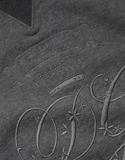 Dolce & Gabbana Gray DG Logo Embroidered Pullover Sweater