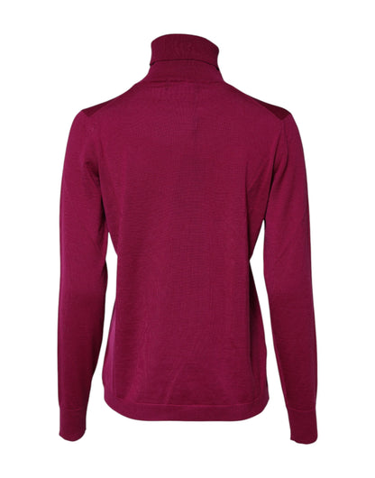 Dolce & Gabbana Fuchsia Wool Long Sleeves Turtleneck Sweater
