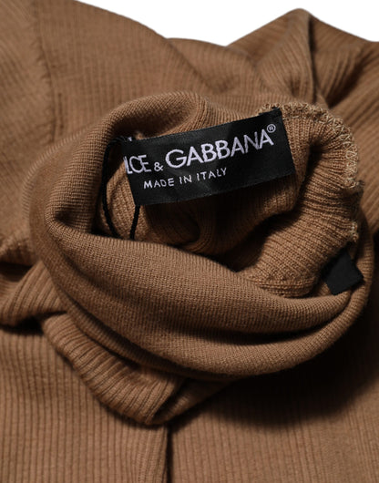 Dolce & Gabbana Brown Knit Long Sleeves Turtleneck Sweater