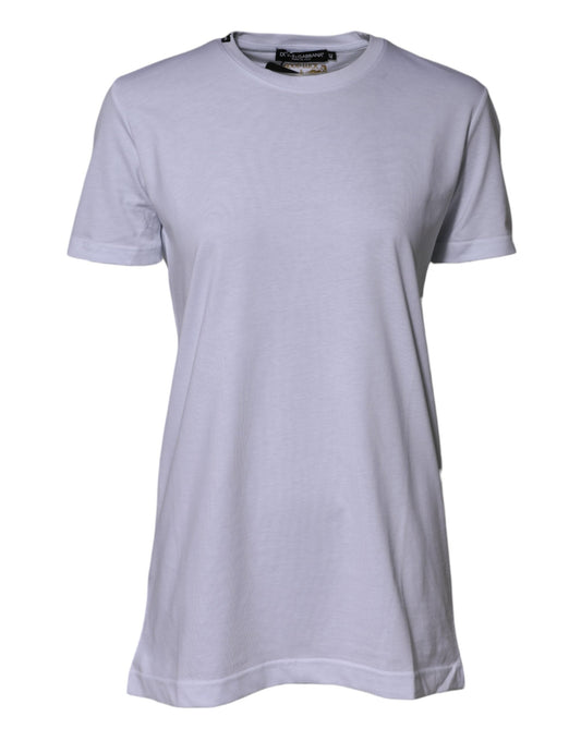 Dolce & Gabbana White Cotton Goodluck 2023 Crew NeckT-shirt