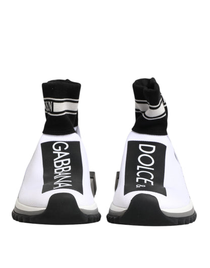 Dolce & Gabbana White Black Sorrento Socks Sneakers Shoes