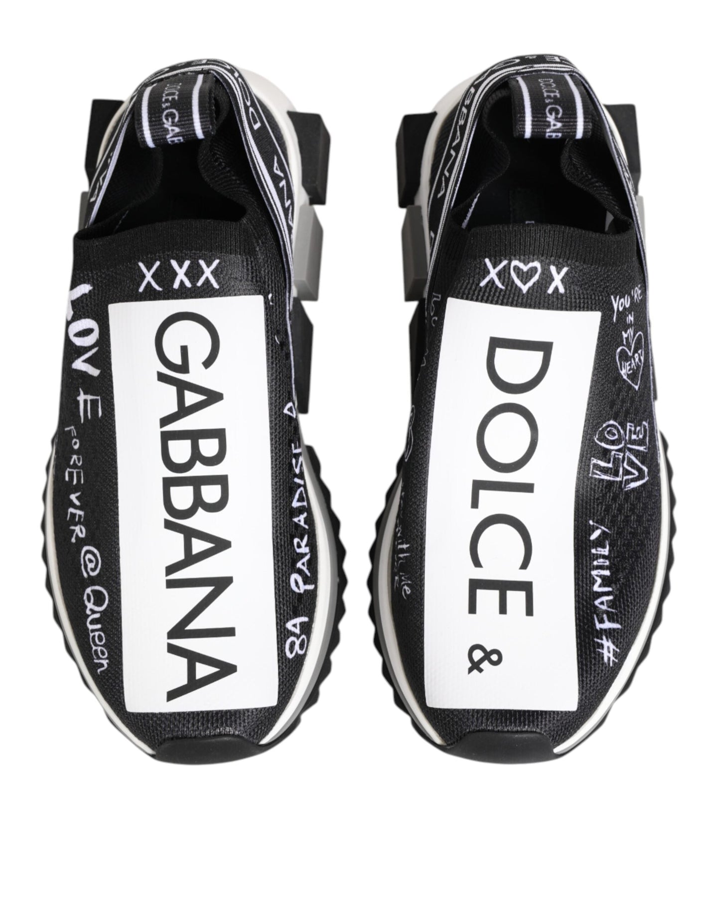 Dolce & Gabbana Black White Sorrento Low Top Sneakers Shoes