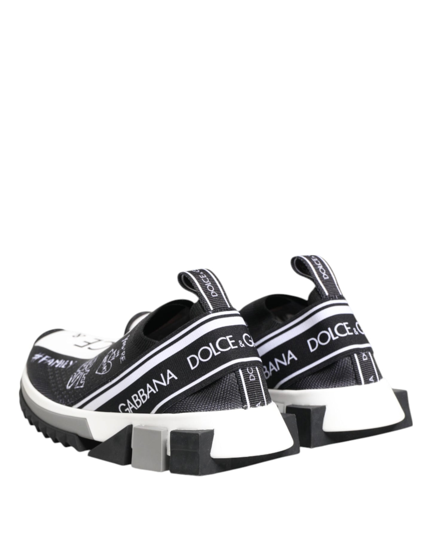 Dolce & Gabbana Black White Sorrento Low Top Sneakers Shoes