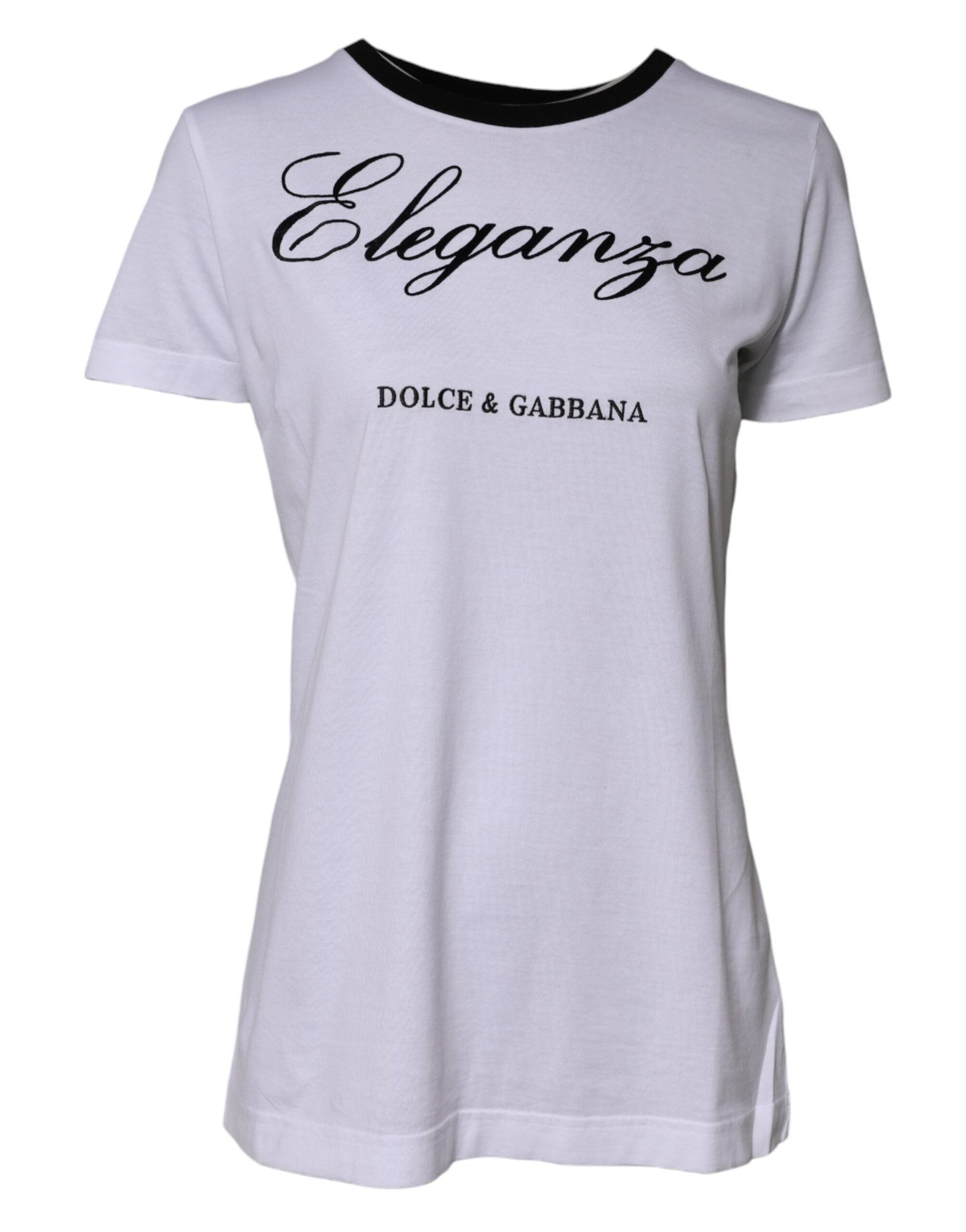 Dolce & Gabbana White Eleganza Cotton Crew Neck Tee T-shirt