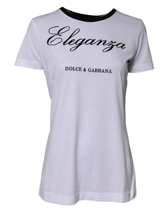 Dolce & Gabbana White Eleganza Cotton Crew Neck Tee T-shirt